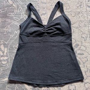 Lululemon Sweetheart Neckline Charcoal Gray Tank Size 12